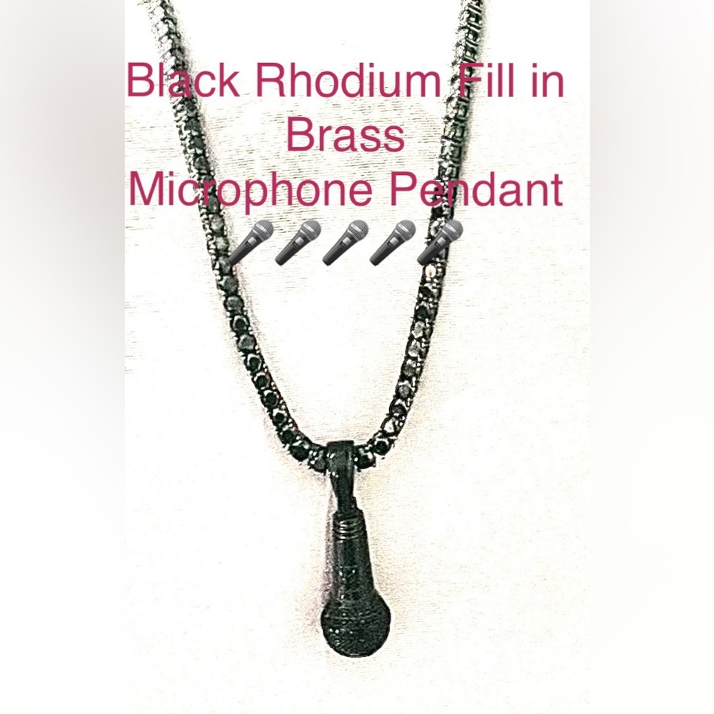 New Microphone Pendant for Necklace / Chain - Picture 7 of 8